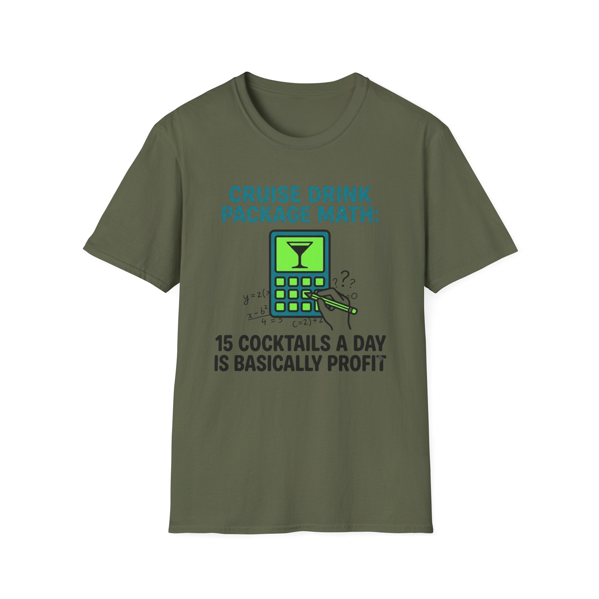 Cruise Drink Package Math 15 Cocktails T-Shirt